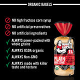 Dave's Killer Bread Plain Awesome Bagels, Organic Bagels, 15g Whole Grains per Bagel, 5 Count