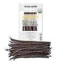 50 Organic Madagascar Vanilla Beans - Whole Grade A Premium Bourbon Pods - For Making Extract & Baking - For Cooking, Desserts & More - 100% Vegan
