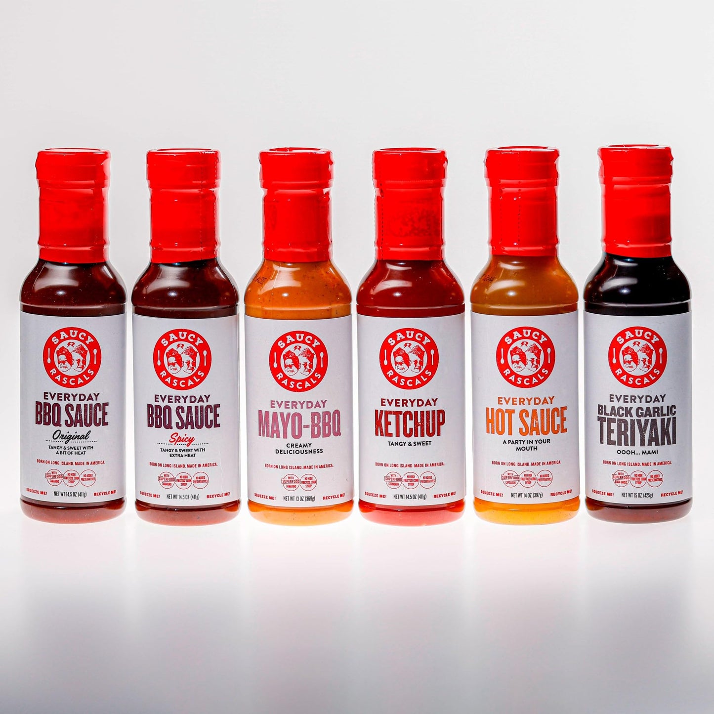 Saucy Rascals Everyday Ketchup - Tangy & Sweet. Born on Long Island and Made in America. No high fructose corn syrup. Bright tomato flavor, tangy