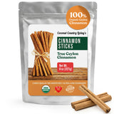 Organic Ceylon Cinnamon Sticks, 8 oz | Fair Trade Sourced Ceylon Cinnamon Sticks From Sri Lanka, Gluten Free | Organic Spice for Tea, Baking & Cooking