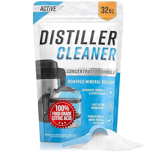 ACTIVE Distiller Descaler Citric Acid Cleaner - 2 Lb Bulk for Cleaning Water Distillers, Pure Citrus Acid Crystals Universal Residue Descaling