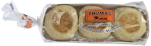 Thomas’ Whole Grain English Muffins, 6 Count, 12 Oz Package of English Muffins