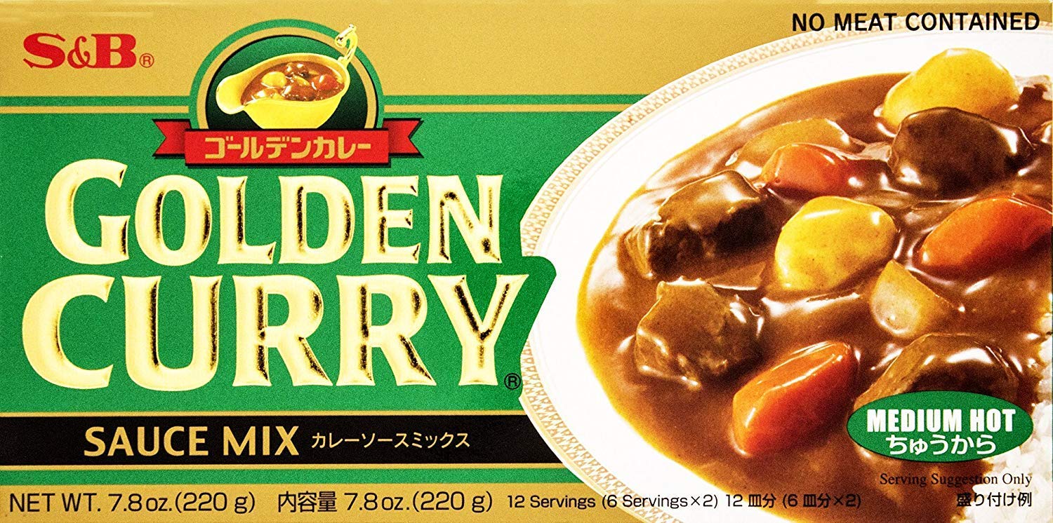 S&B Golden Curry Sauce Mix, Medium Hot, 7.8-Ounce (5 Packs)