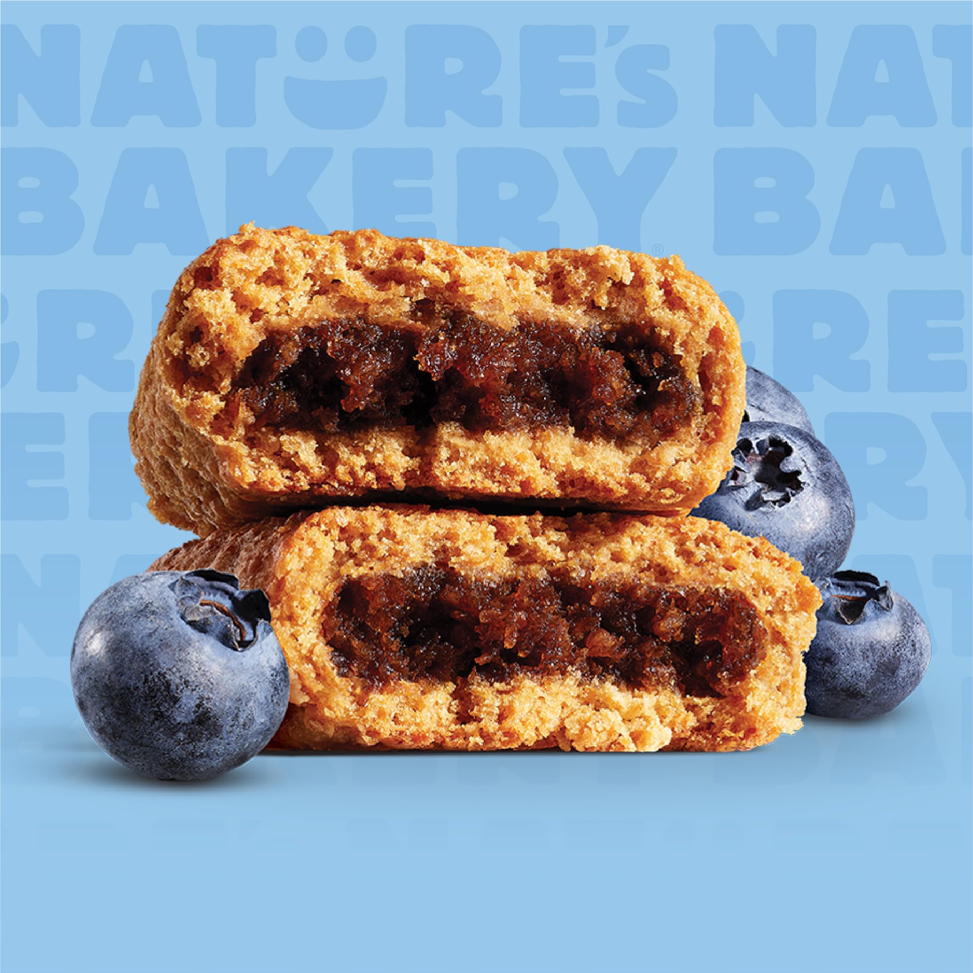 Nature’s Bakery Whole Wheat Fig Bars, Blueberry, Real Fruit, Vegan, Non-GMO, Snack bar, 6 Count (Pack of 6)