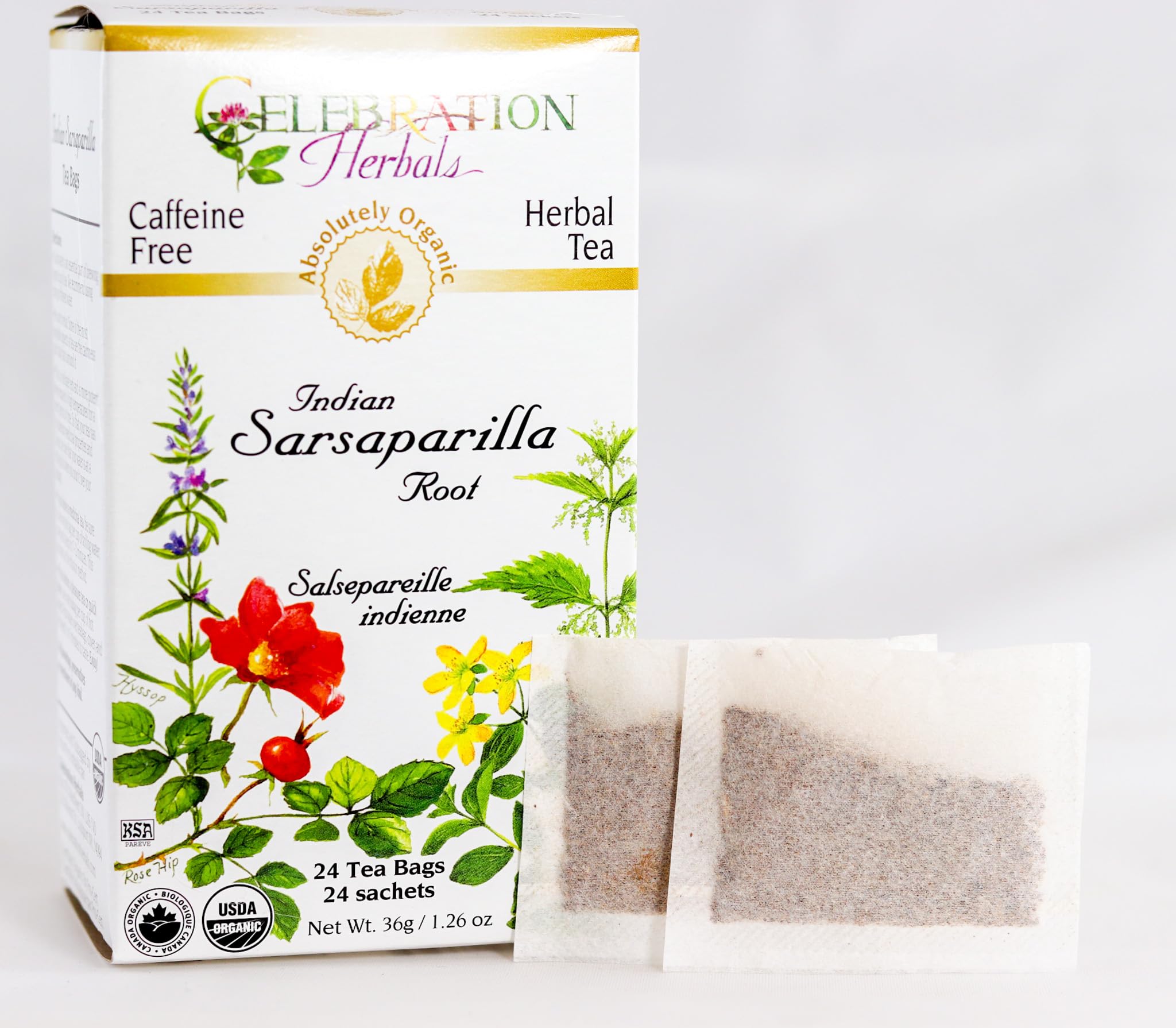 Celebration Herbals Organic Sarsaparilla Root Tea Bags 24 Count