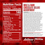 Anthony Thomas, Milk and Dark Chocolate Deluxe Assortment, Milk Chocolate, Soft Centers, Nuts, Toffee and Caramels, Gift Box (32 Pieces)