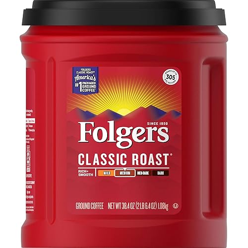 Folgers Classic Roast Medium Roast Ground Coffee, 38.4 Ounces