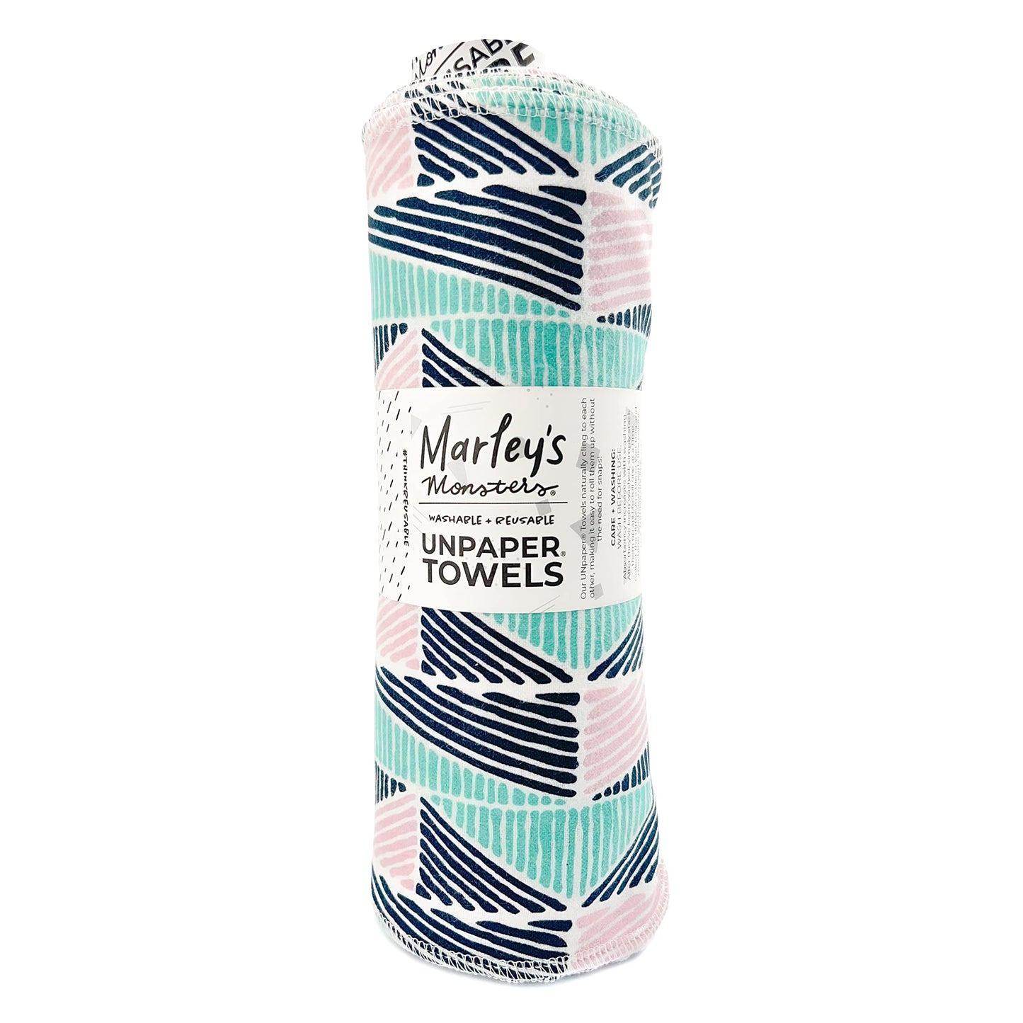 Marley's Monsters UNpaper Towels - 24 Count roll, Reusable Paper Towels, Paperless, Cotton, Tree Free (ModGeo)
