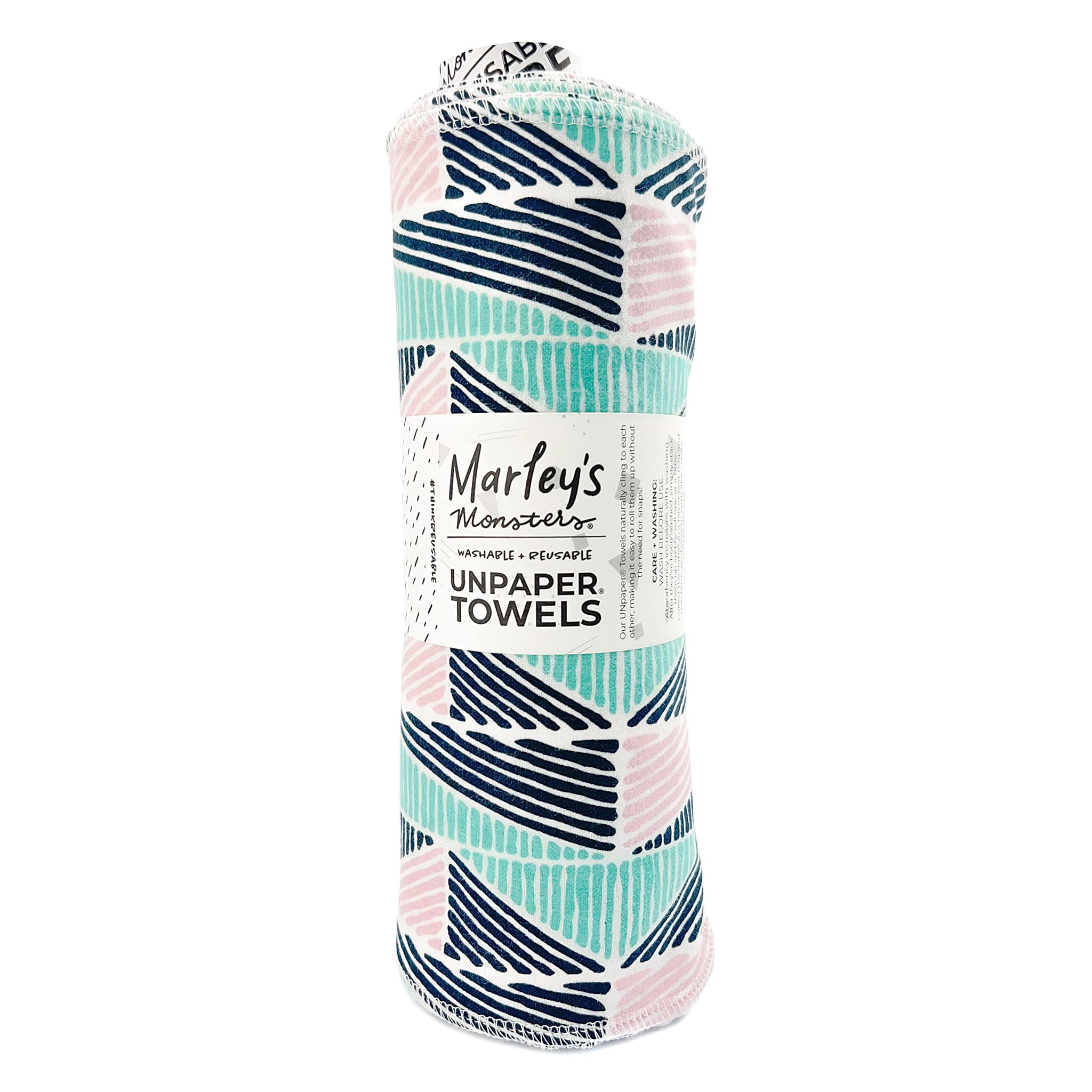 Marley's Monsters UNpaper Towels - 24 Count roll, Reusable Paper Towels, Paperless, Cotton, Tree Free (ModGeo)