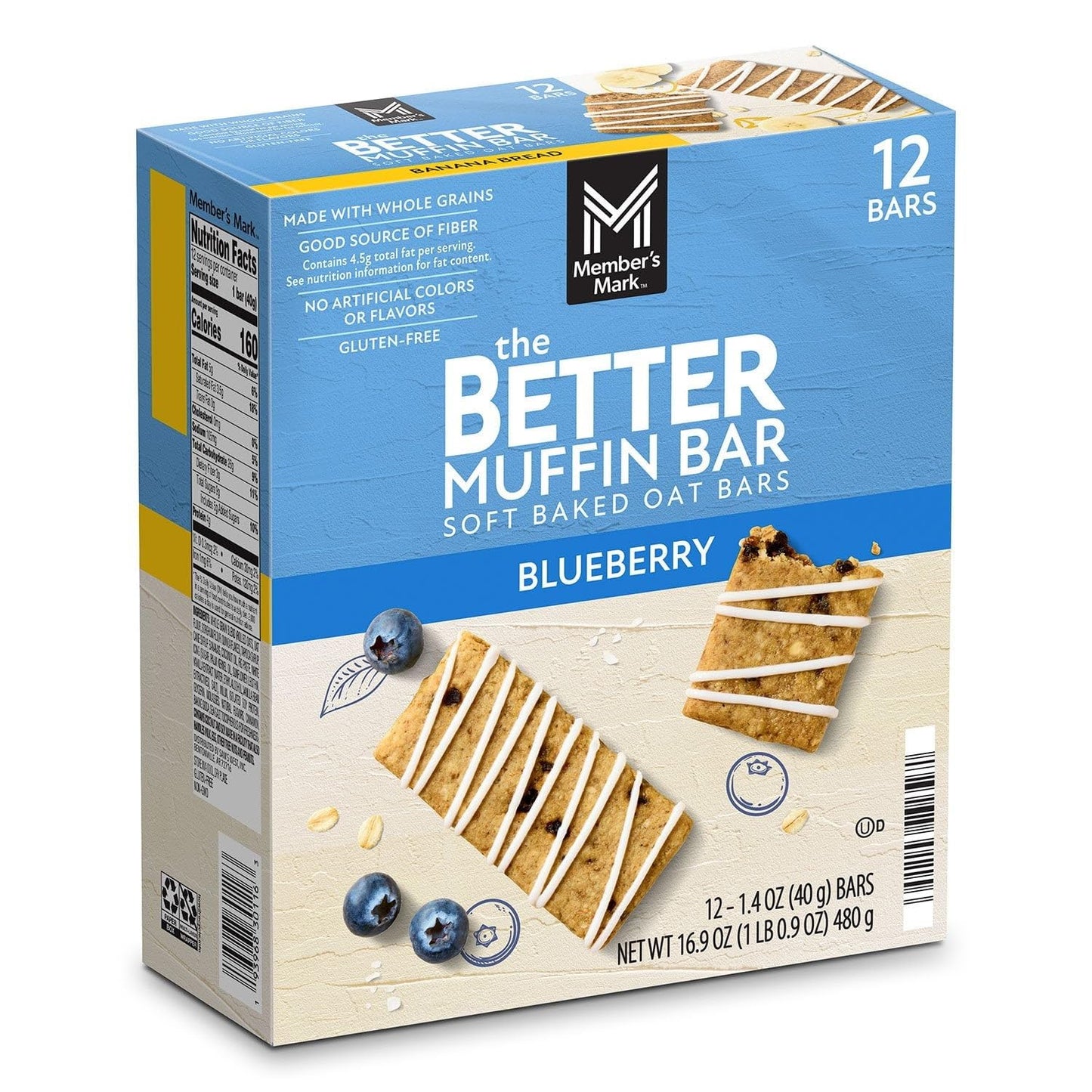 Member's Mark Better Muffin Bar Variety Pack, 1.4 Ounce (Pack of 24)