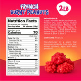 French Burnt Peanuts - 2 Pound Bulk Pack - Old Fashioned Candy Coated Peanuts - Red Nostalgic Candy for Buffets, Snacking, and Gifting - Crunchy Retro