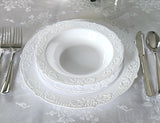 " OCCASIONS " 40 Plates Pack, Vintage Party Disposable Wedding Party Plastic Plates (7.5'' Appetizer/Dessert Plate, Portofino in White)