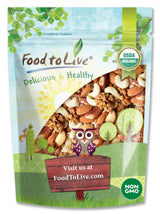 Food to Live - Organic Mixed Raw Nuts, 1 Pound Cashews, Brazil Nuts, Walnuts, Almonds, Non-GMO, Kosher, Raw, Vegan, Unsalted, Bulk