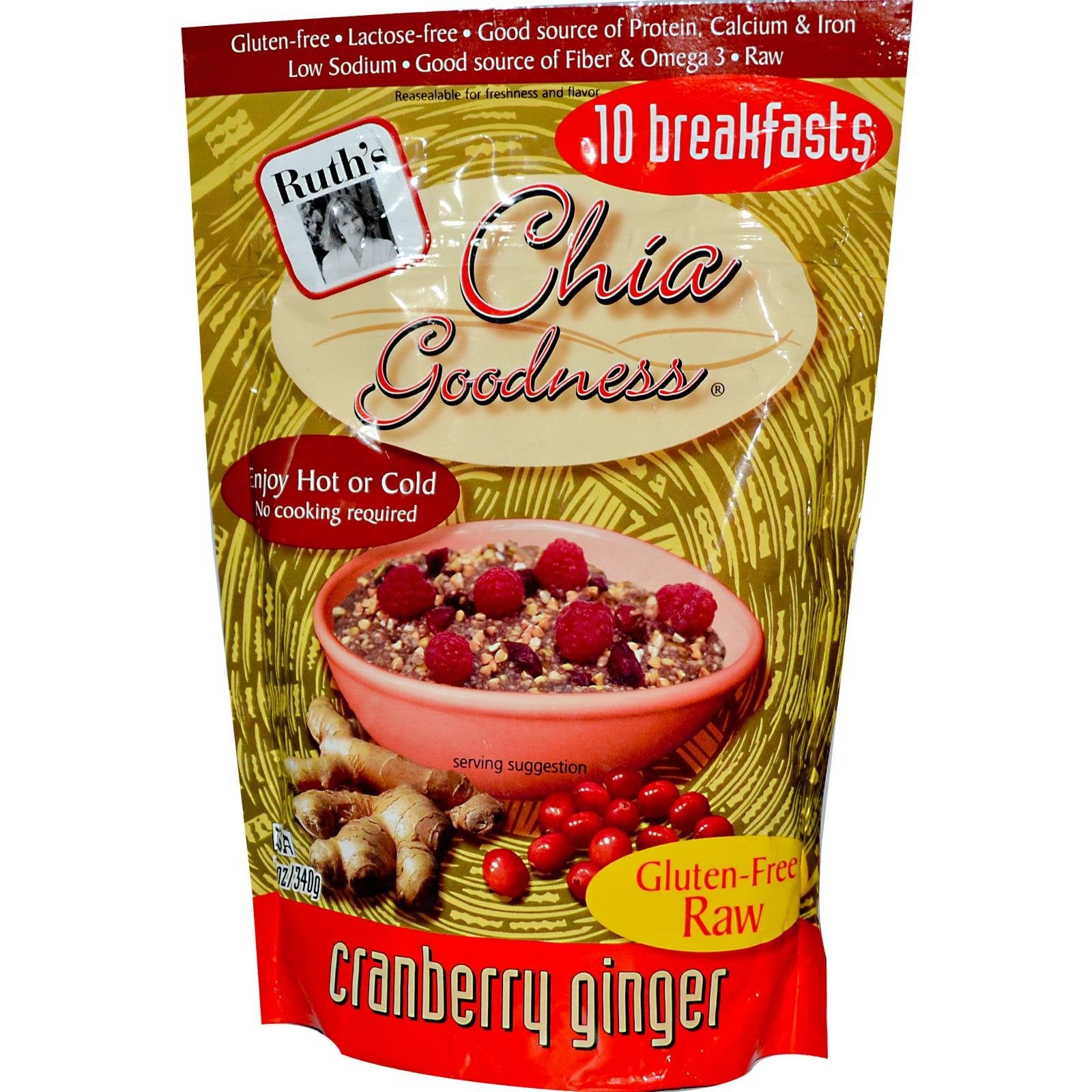Ruths Chia Goodness, Cranberry Ginger, 12-Ounce (Pack of 2)
