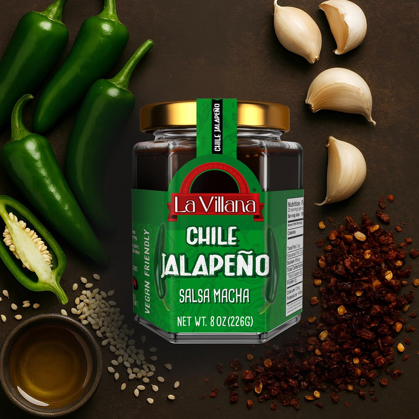 La Villana Jalapeno Pepper Hot Sauce, 8.8 Oz, 1-Pack