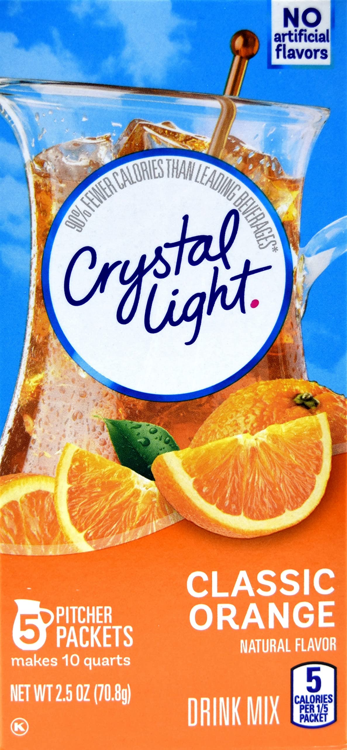Crystal Light Classic Orange Drink Mix, 10-Quart Canister (Pack of 5)