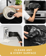JULY HOME Handheld Electric Spin Scrubber, Cordless Automatic Power Scrubber for Shower, Cleaner for Tile, Grill, Dish, Sink, Shower Scrubber with 3