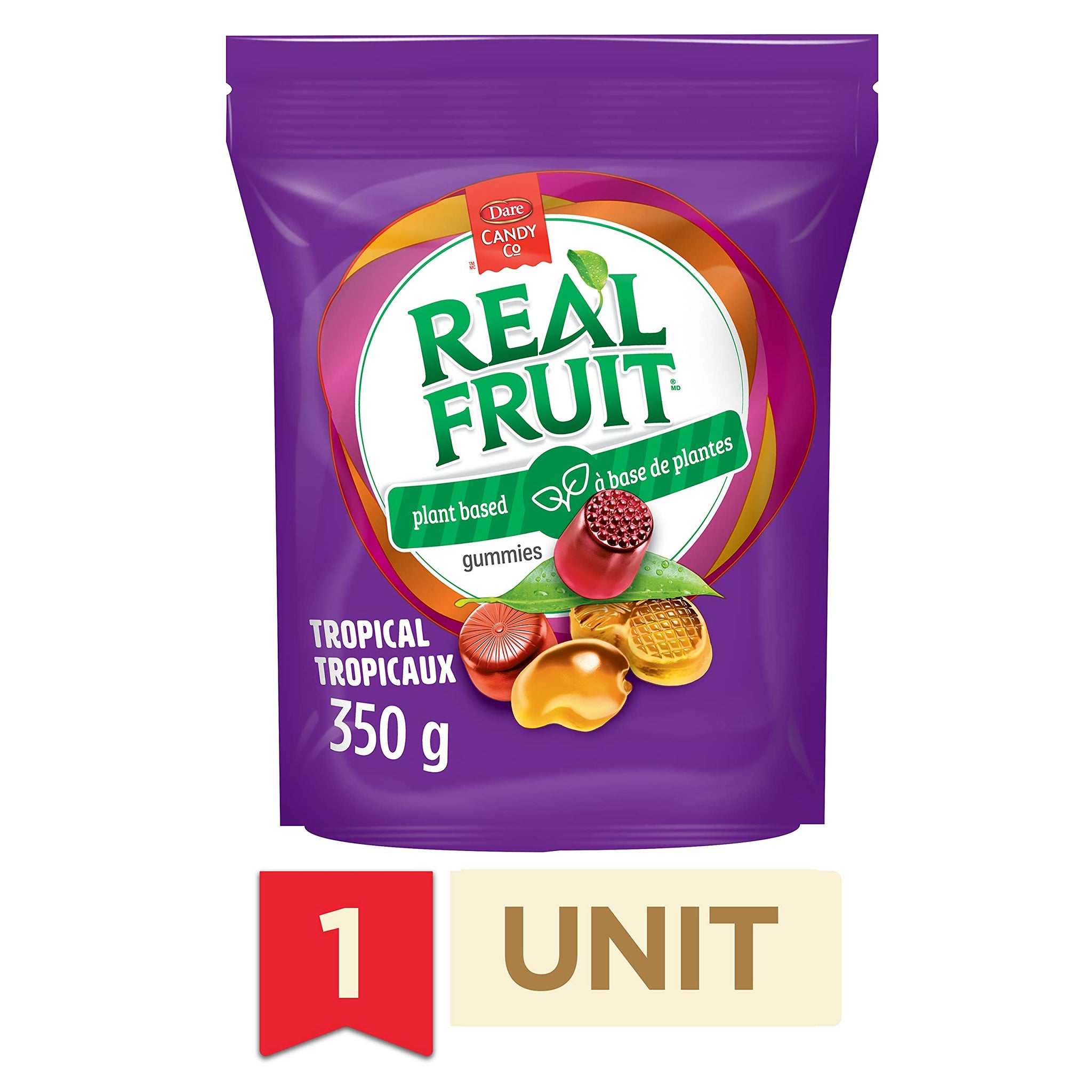 Dare RealFruit Gummies,Tropical Flavour, 350g/12.3oz., Bag, (Imported from Canada)