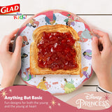 Glad for Kids Disney Princess Disposable Paper Plates, Magic is in All of Us Design - Heavy Duty, Soak-Proof, Microwavable Kid-Friendly Plates