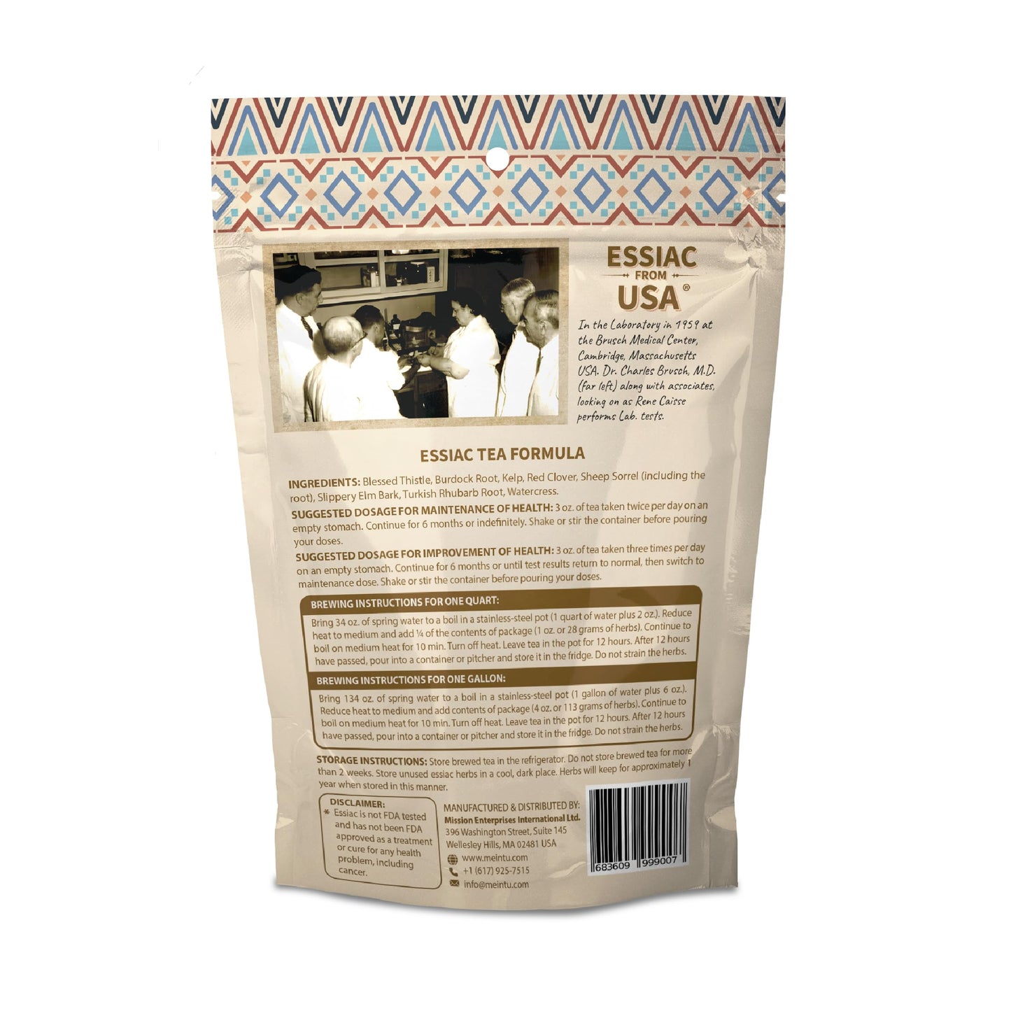 MEINTU Organic Essiac Tea 8 Herb Powder Formula Sheep Sorrel with 20% Root - 4 oz Stand-Up Airtight Zipper Pouch