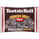 Tootsie Roll Mega Mix, 4 Different Shapes and Sizes of Classic Chocolatey Tootsie Rolls - 4 Pound Bag