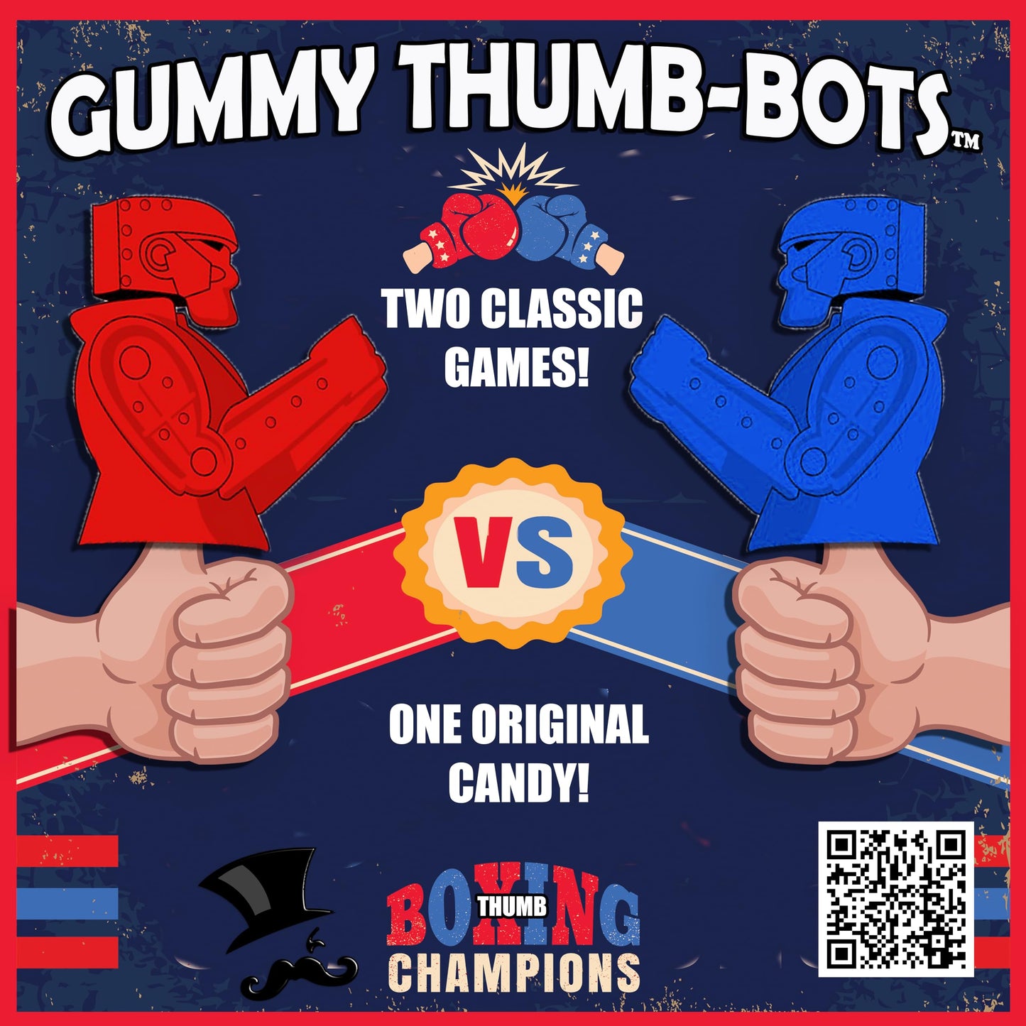 The Gummy Bear Guy® | Gummy Thumb-Bots - Two Classic Games, One Original Candy, 4 Pack
