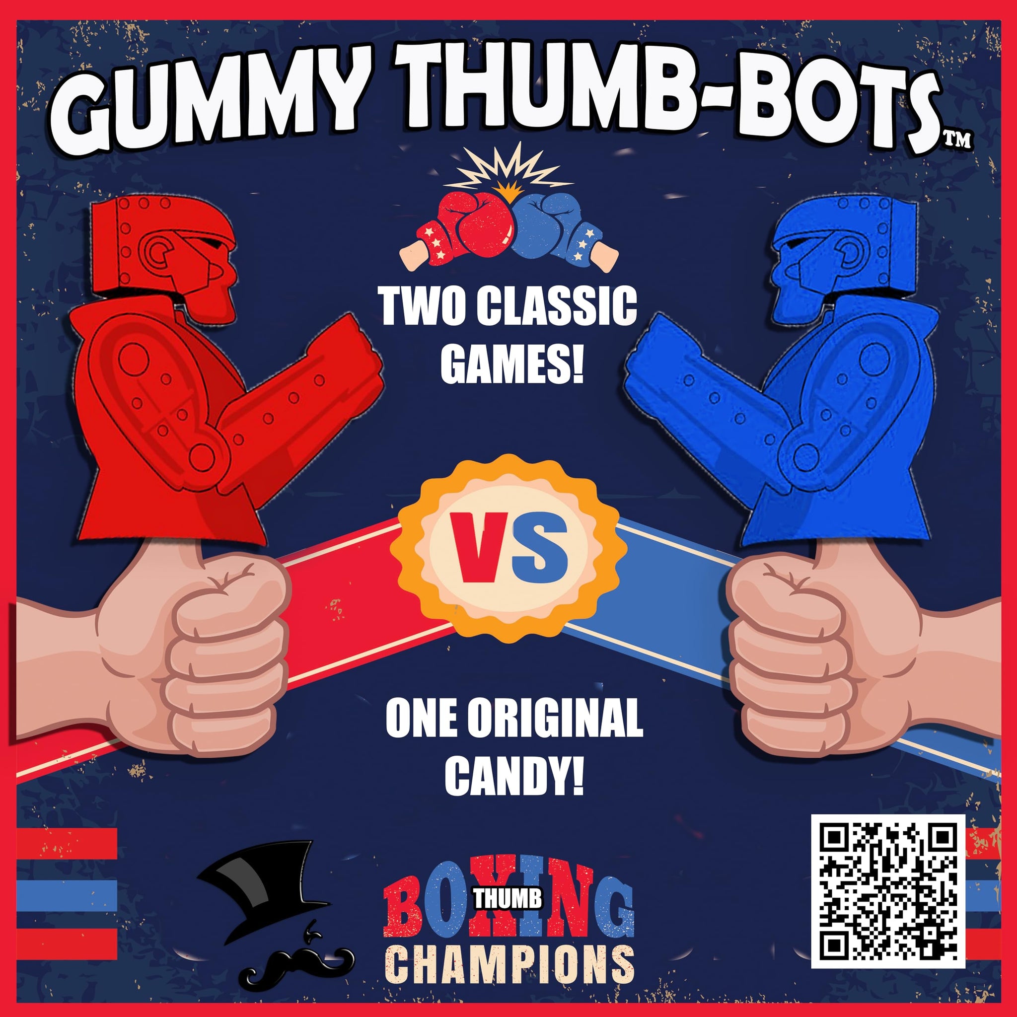 The Gummy Bear Guy® | Gummy Thumb-Bots - Two Classic Games, One Original Candy, 4 Pack