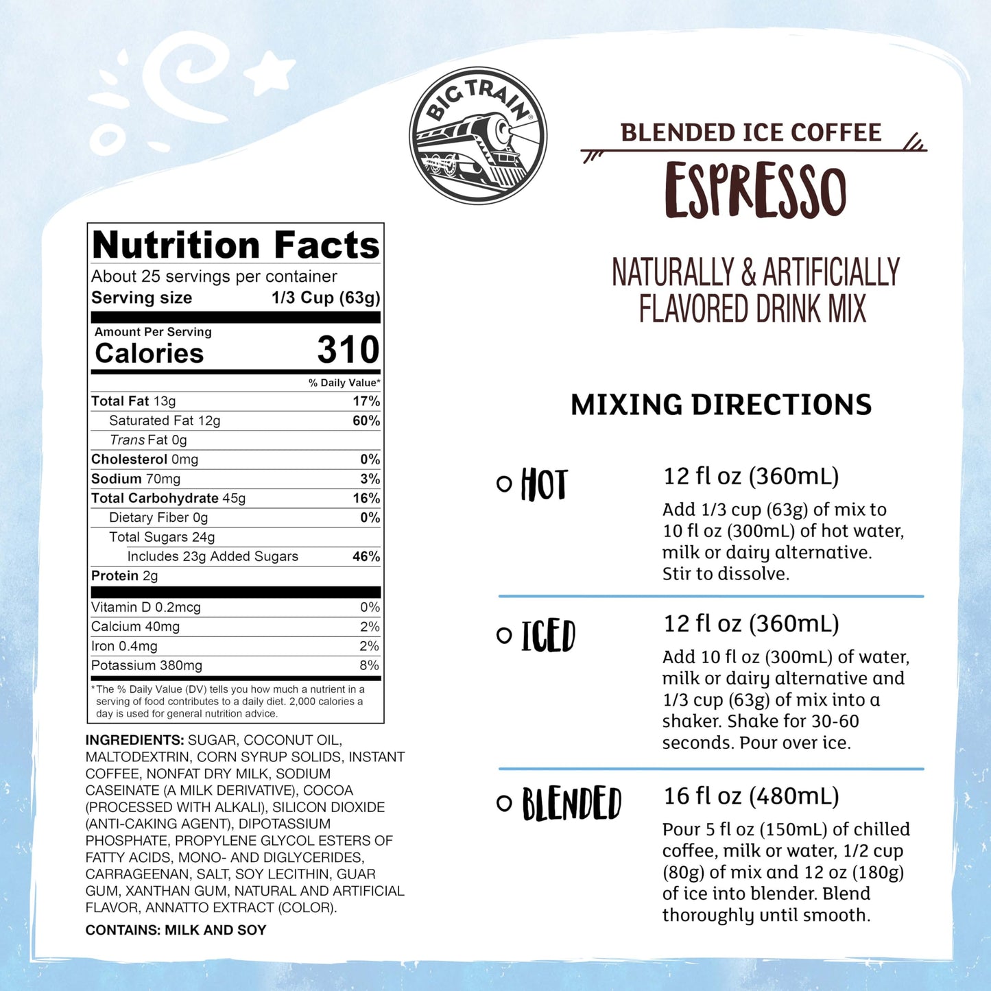 Big Train Espresso Blended Ice Coffee Beverage Mix, 3.5 Pound (Pack of 1)