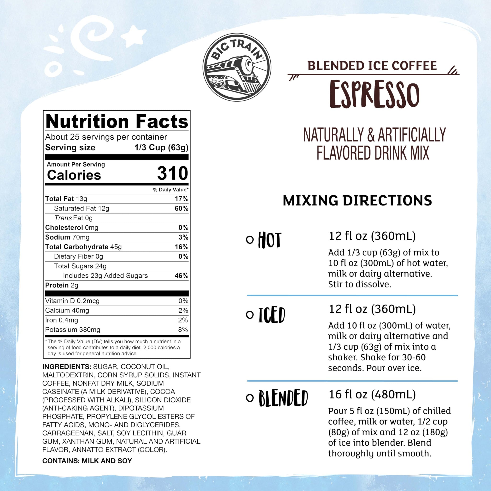 Big Train Espresso Blended Ice Coffee Beverage Mix, 3.5 Pound (Pack of 1)