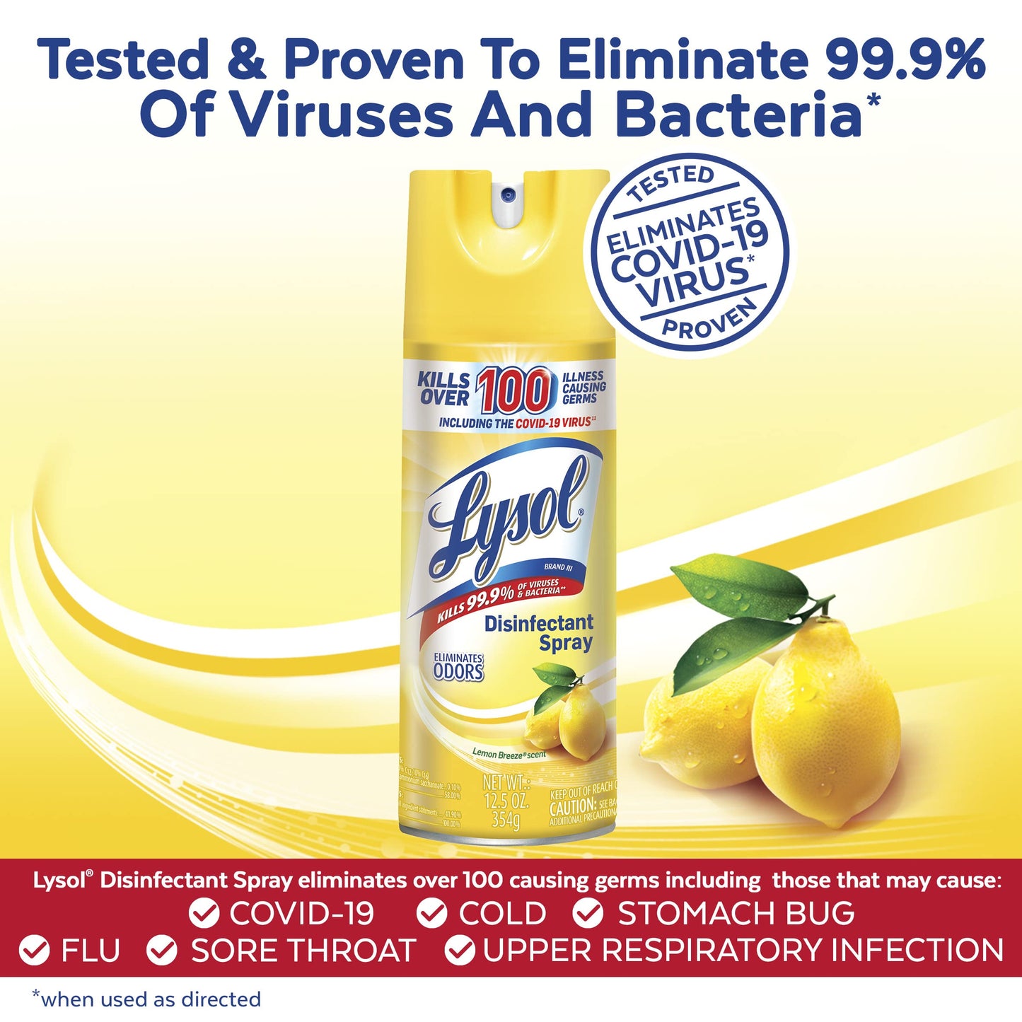 Lysol Disinfectant Spray, Household Cleaning Supplies, Disinfecting Multi-Purpose Room Spray, Antibacterial Sanitizer, Deodorizer, Kills Hantavirus