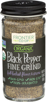 Frontier Co-op Organic Fine Ground Black Pepper, 1.8 Ounce Bottle, Full-bodied Flavor and Aroma, Kosher
