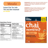 Tea India Chai Moments Masala Chai Tea Instant Latte Mix Flavorful Blend Of Premium Black Tea & Natural Ingredients Traditional Indian Caffeinated Tea