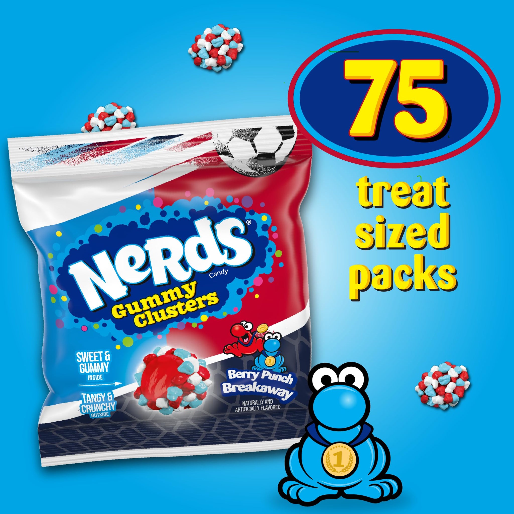 NERDS Gummy Clusters Candy, Berry Punch Breakaway, Summer Gummy Candy, 37.5 oz, 75 Count