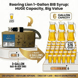 Roaring Lion energy drink (1 Gallon Bag-in-Box Syrup Concentrate) - Box Pours 6 Gallons of Energy Drink - Use with Bar Gun, Soda Fountain or Home