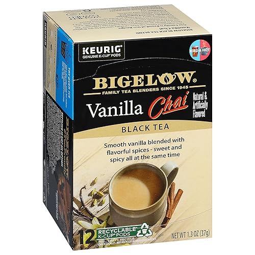 Bigelow Vanilla Chai Keurig K-Cup Pods Black Tea, Caffeinated, 12 Count (Pack of 6), 72 Total K-Cup Pods