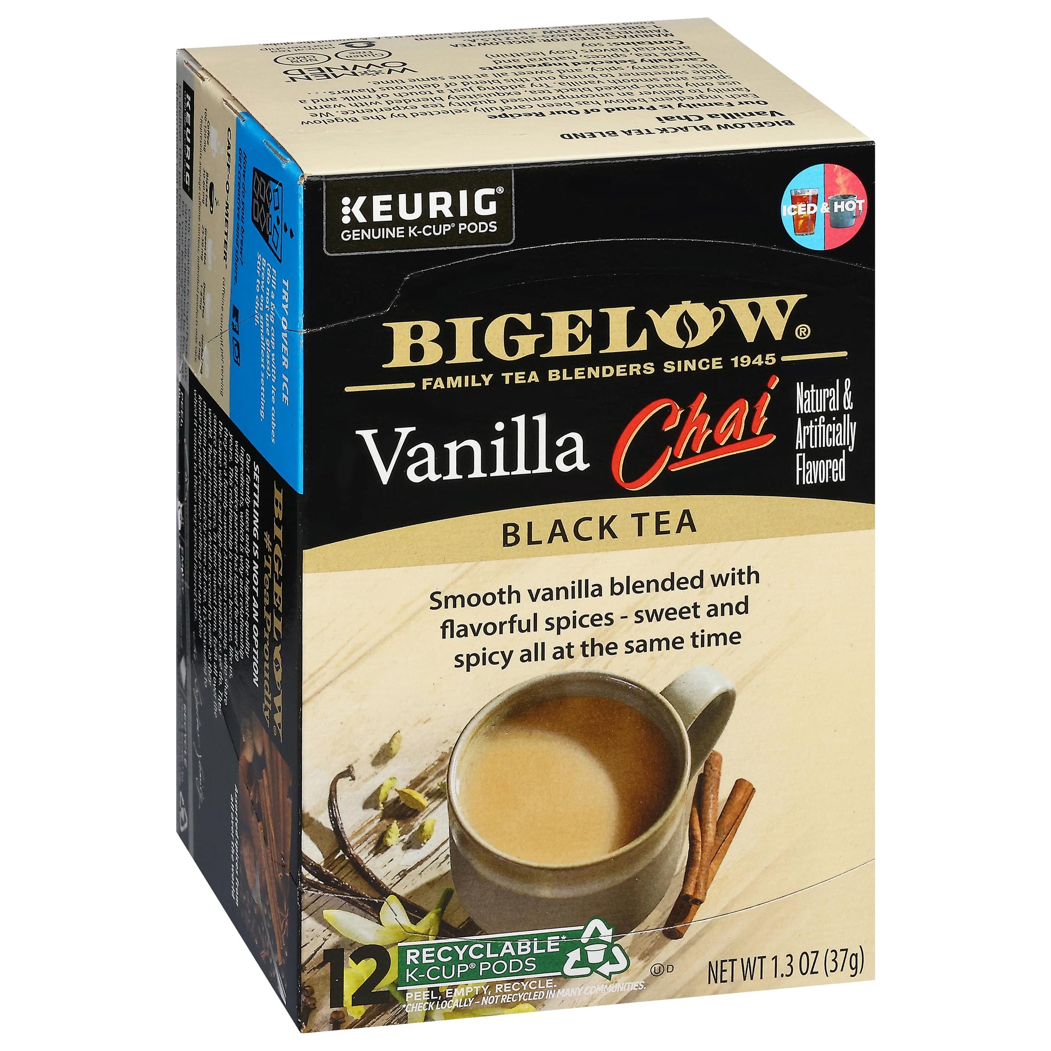 Bigelow Vanilla Chai Keurig K-Cup Pods Black Tea, Caffeinated, 12 Count (Pack of 6), 72 Total K-Cup Pods