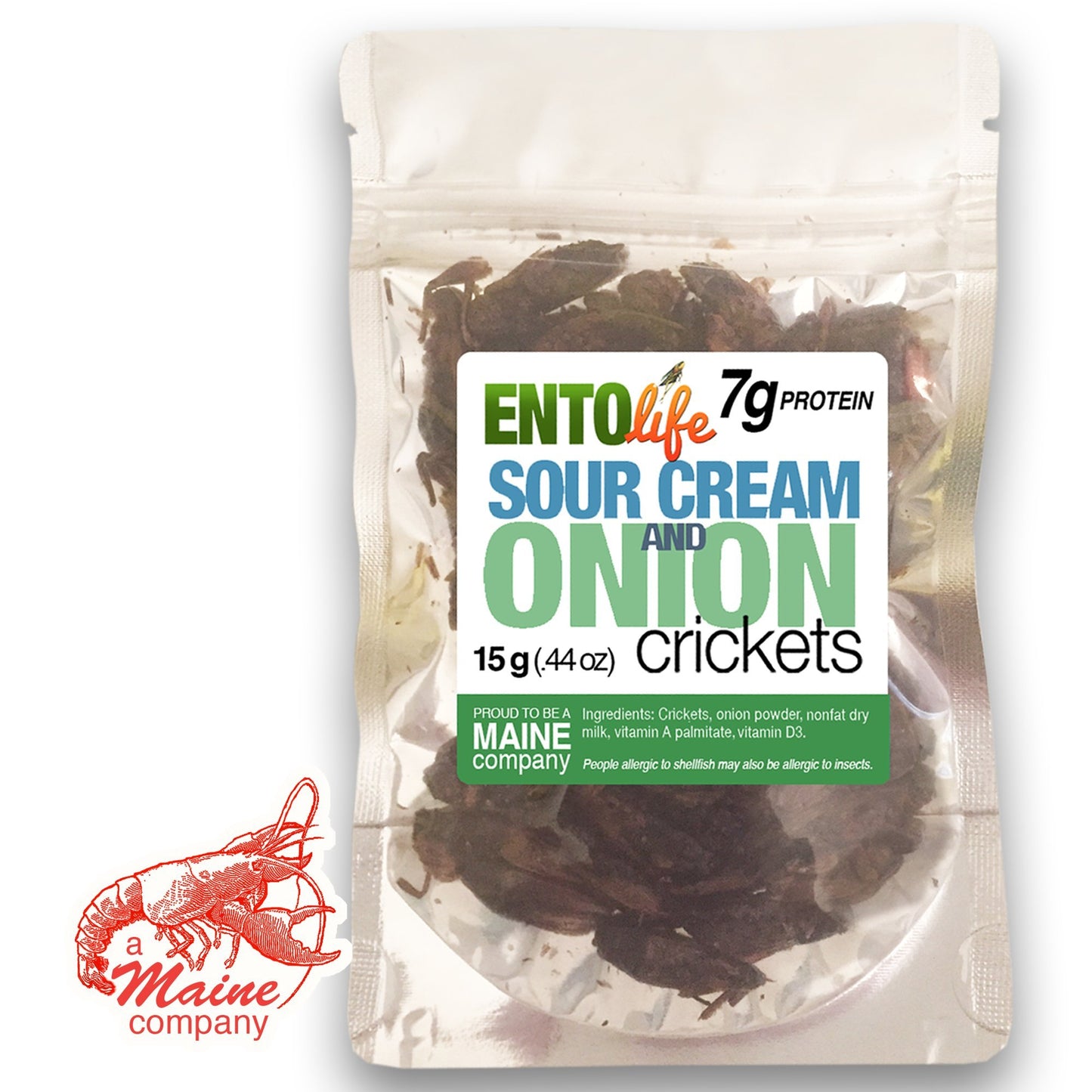 Roasted Edible Crickets -Sour Cream & Onion - New Larger Size