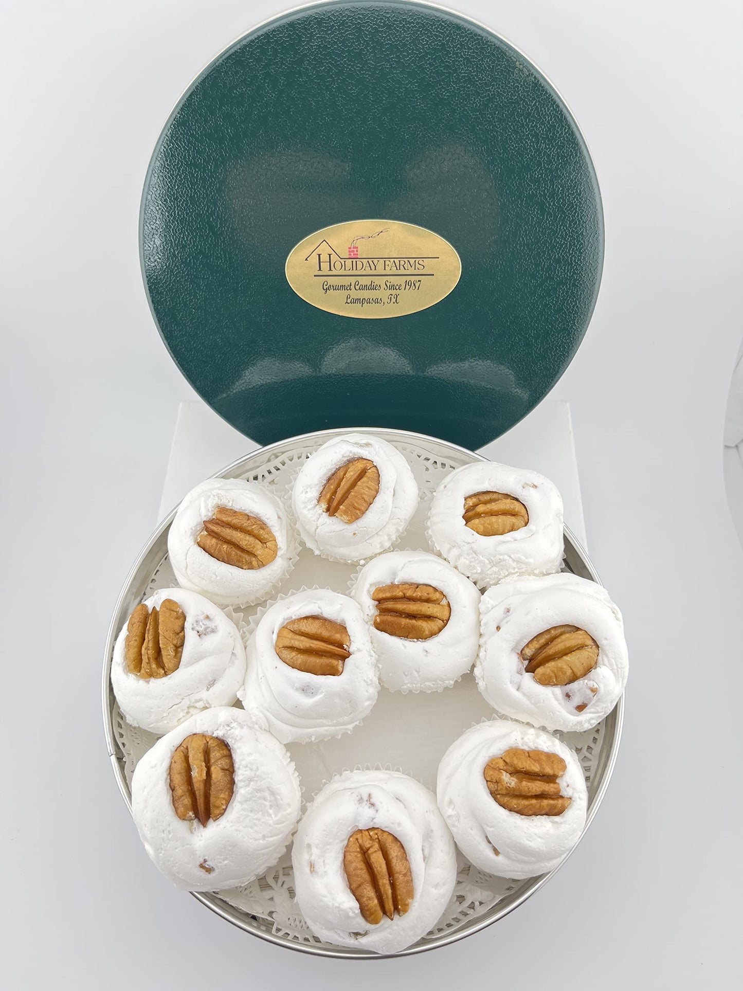 Small Divinity Gift Tin (With Pecans) 10-12 pieces, Old Fashioned Divinity, Just Like Home Made