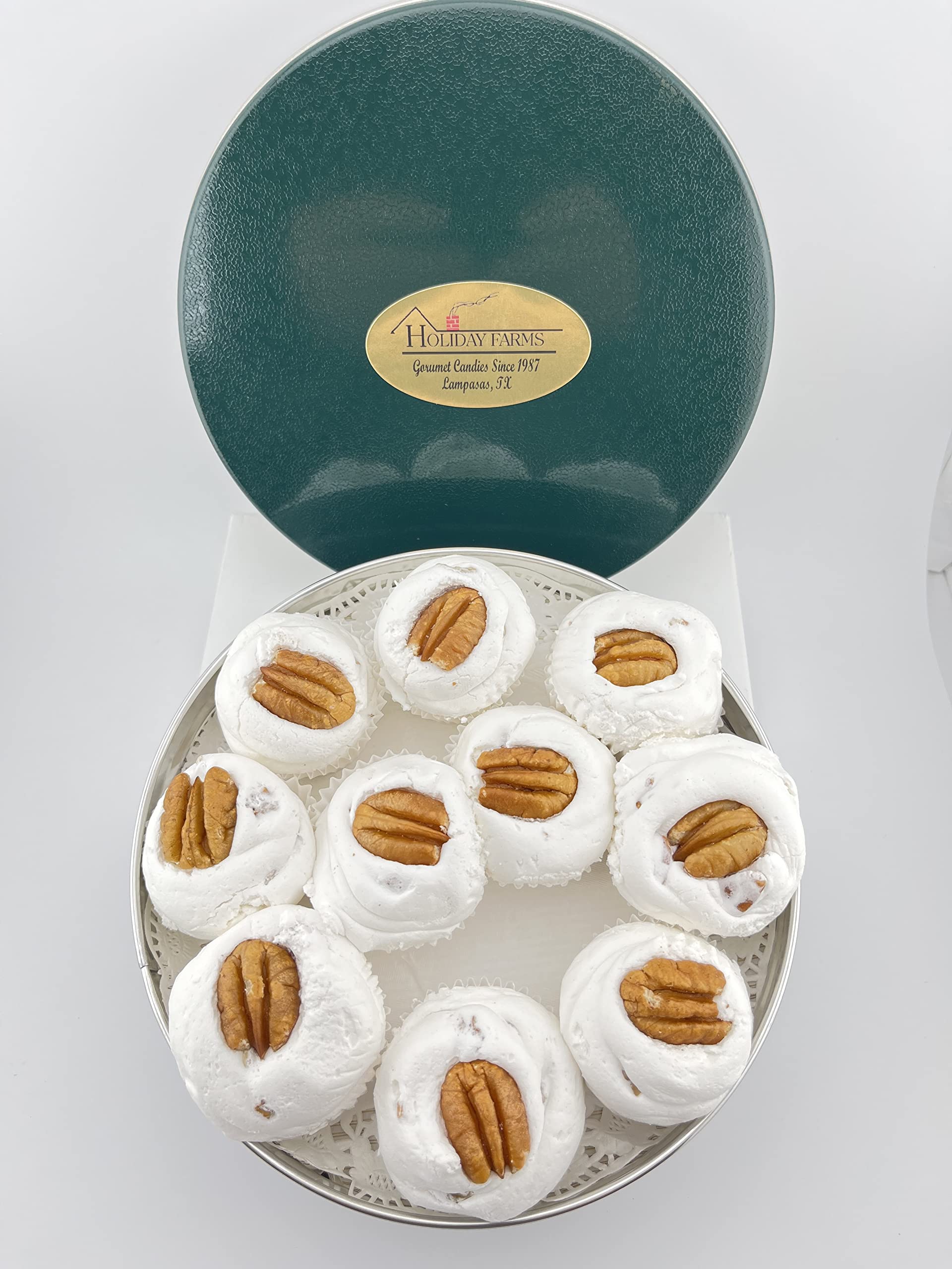 Small Divinity Gift Tin (With Pecans) 10-12 pieces, Old Fashioned Divinity, Just Like Home Made