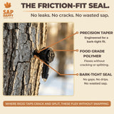 SAP HAPPY Maple Sap Spiles (10 Count) - 5/16” Tree Saver Taps for Maple Trees, Food-Grade Polymer with Friction-Fit Seal | Reusable Ecolo Tapping