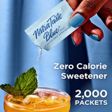 NatraTaste Blue Zero Calorie Aspartame Sweetener Packets, 2000 Ct., Gluten Free, Vegan, Sugar Substitute for Hot and Cold Drinks, Coffee, Iced Tea, Baking and More