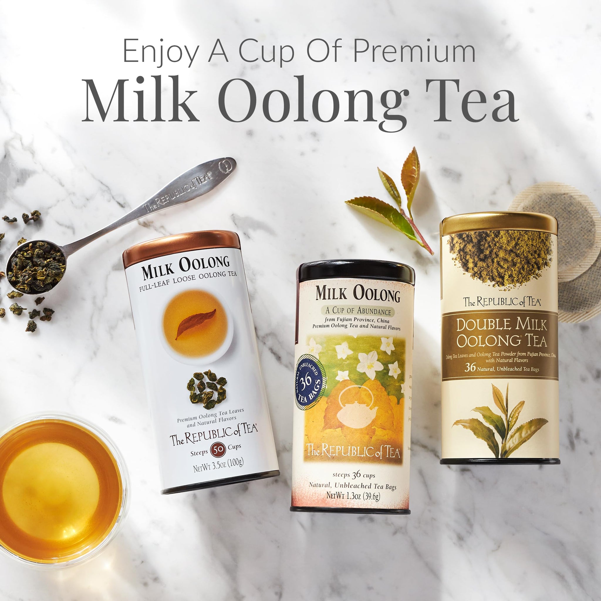 The Republic of Tea - Double Milk Oolong Tea Tin, 36 Tea Bags, Naturally Caffeinated