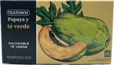 Premium Caffeinated Ceylon Papaya Green Tea Bags: 25 Count Individually Wrapped Teabags All-Natural Exotic Fruit Essence & Aroma Hot or Iced Tea Brew