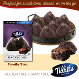 Tidbits Snacks To Go Fudge Brownie Macaroons - 5.25 oz. Family Size, Gourmet Gluten-Free Snack Treats, Delicious Vegan Dairy-Free Cookies