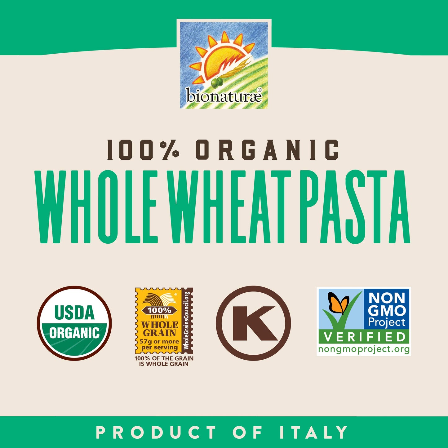 Bionaturae Organic Whole Wheat Spaghetti Pasta, 16 Ounce - 12 per case