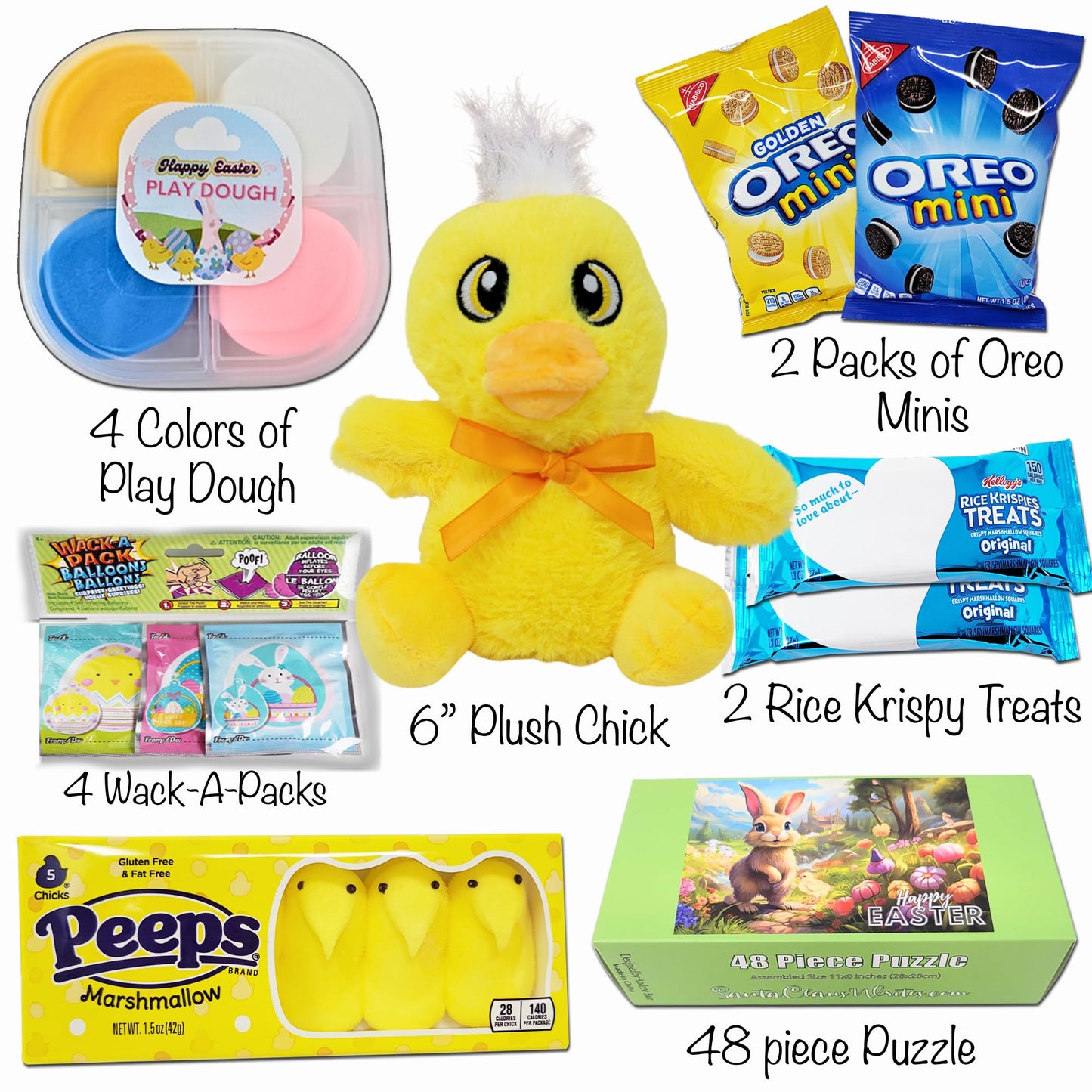 Prefilled Easter Basket for Kids - Easter Care Package with Toys & Candy, Chick Gift Box, Easter Basket Fillers Set
