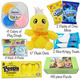 Prefilled Easter Basket for Kids - Easter Care Package with Toys & Candy, Chick Gift Box, Easter Basket Fillers Set