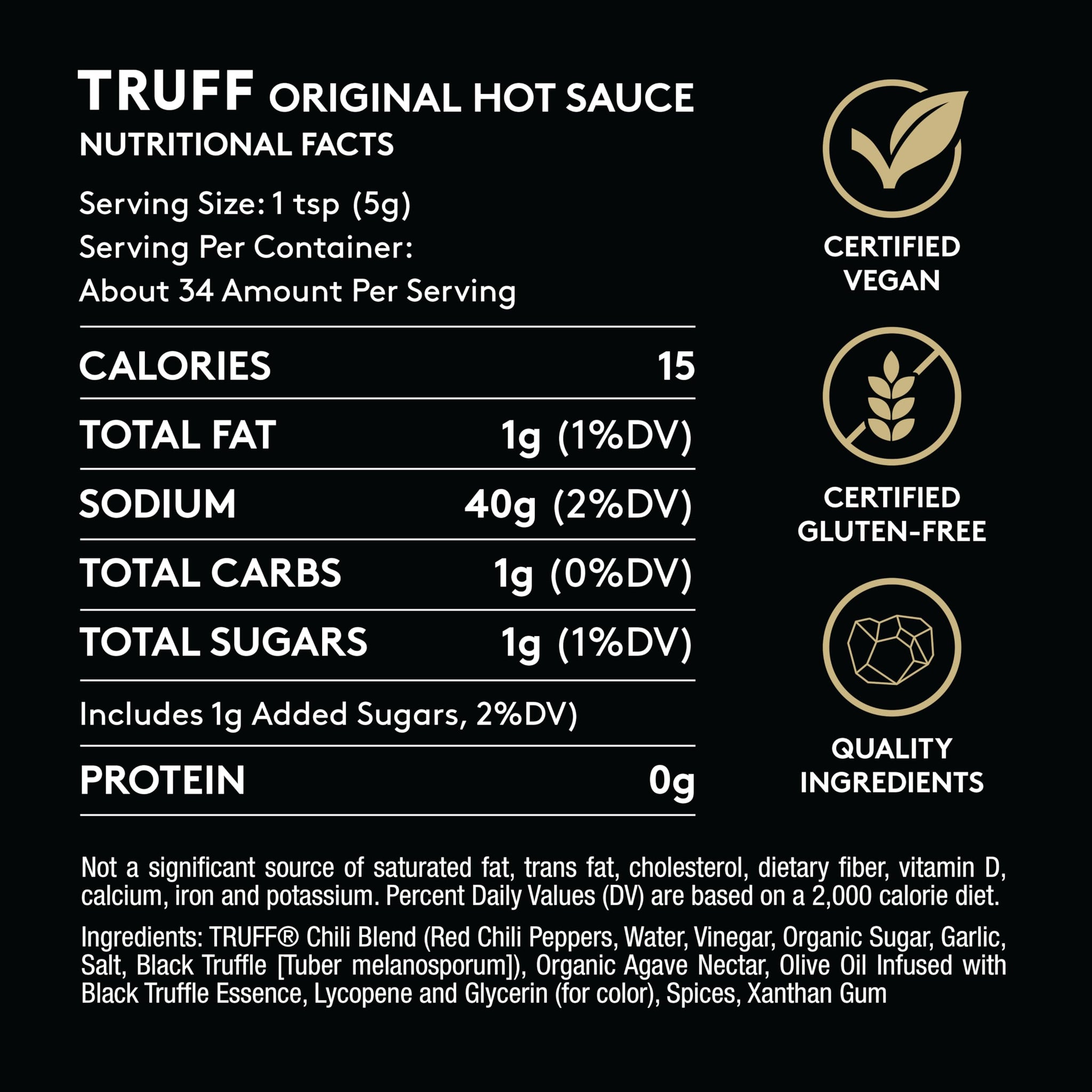 TRUFF Original Black Truffle Hot Sauce, 6 oz