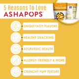 AshaPops Turmeric Garlic Flavored Popped Water Lily Seeds, 1 oz (Pack of 6) - Gluten-Free, Vegan, Paleo, Nut-Free, Corn-Free, Soy-Free, Non-GMO