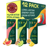 KEY Ketone Energy Drink - Sugar Free and All Natural from Ketones for Long Lasting Energy and optimal Green Tea Caffeine and L-Theanine for Mental